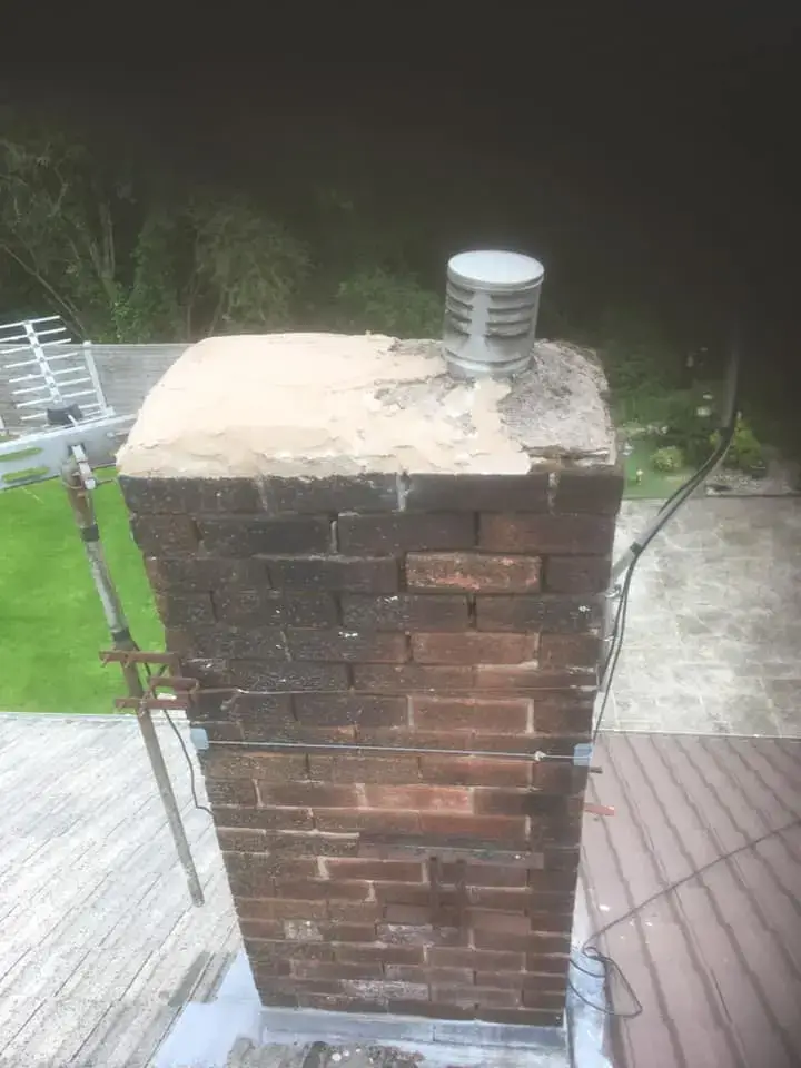 Before: Section of roof needing repair